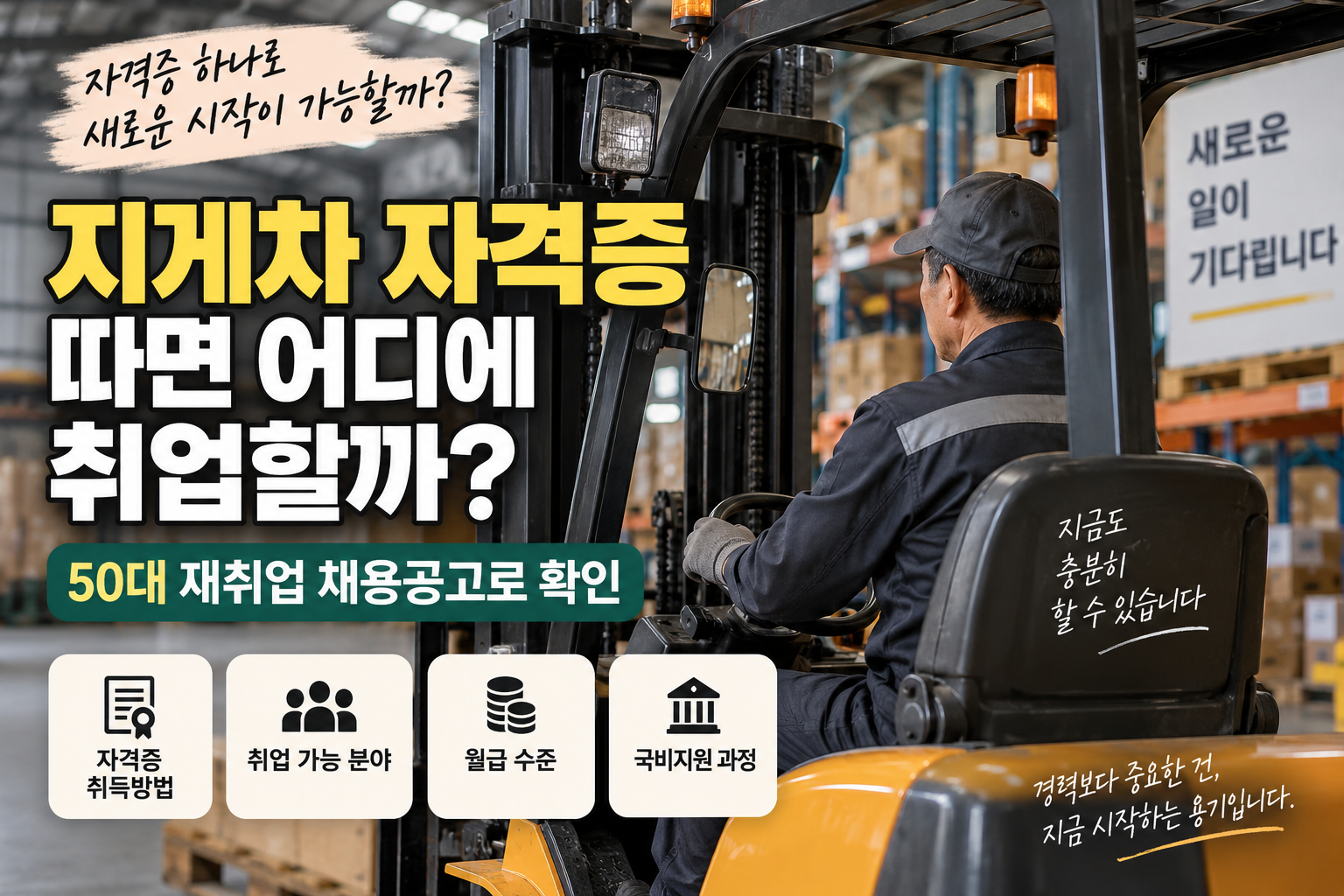 지게차 자격증 따면 어디에 취업할까?|50대 재취업 채용공고로 확인